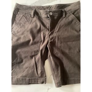 Duluth Trading Co Brown Canvas Cargo Shorts Sz 8 Stretch Womens